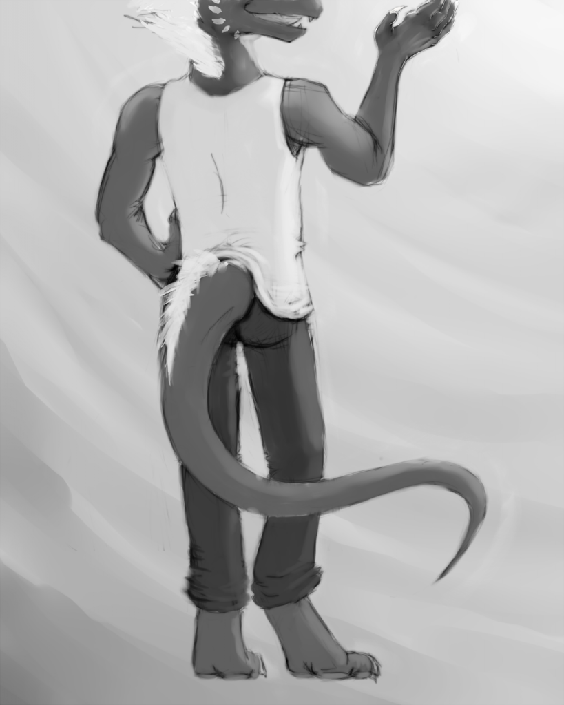 [brouillon] Drayke anthro de dos