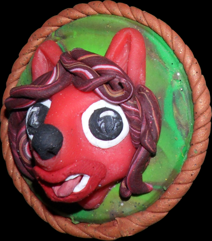 2012 ¤sculpture fimo¤  Badge Minouchette